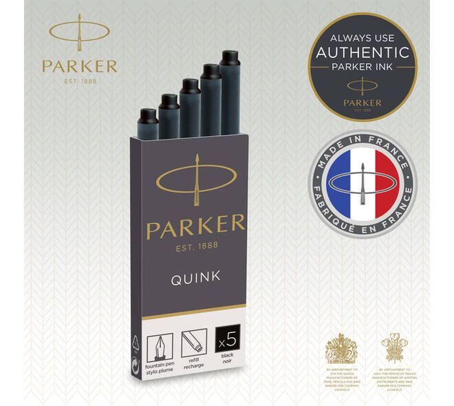 Inktpatroon Parker Quink blauwzwart blister à 5 stuks