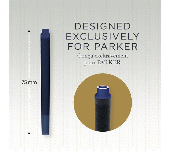 Inktpatroon Parker Quink zwart blister à 10 stuks