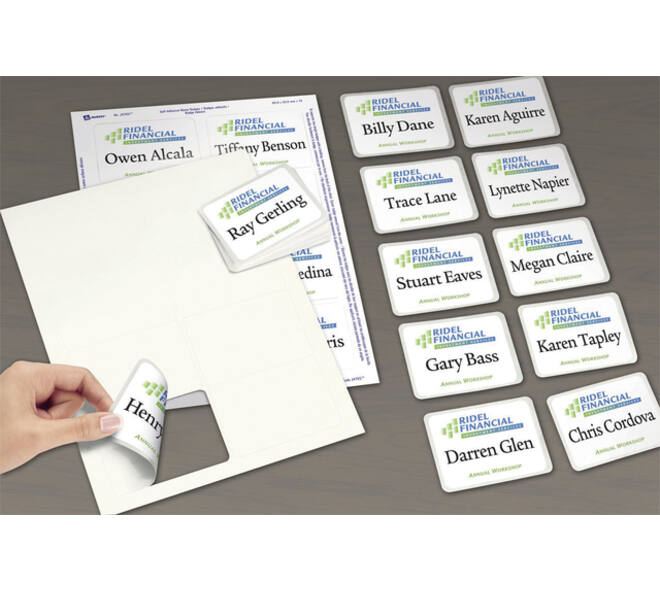 Naambadge etiket Avery J4785-20 80x50mm wit 200 stuks