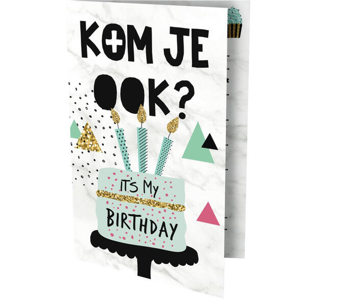 Uitnodiging Cake 13.5x9cm