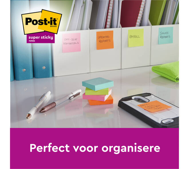 Memoblok Post-it 622 Super Sticky 47,6x47,6mm Cosmic 12 stuks