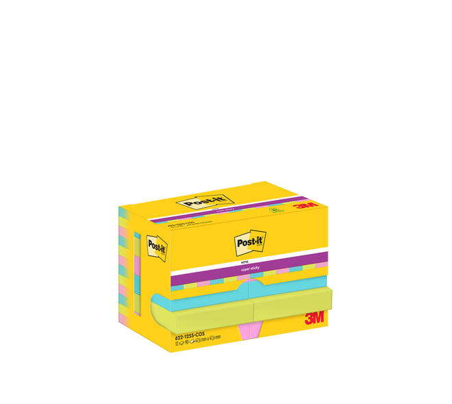 Memoblok Post-it 622 Super Sticky 47,6x47,6mm Cosmic 12 stuks