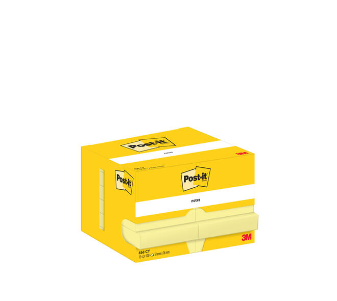 Memoblok Post-it 656 51x76mm canary yellow 12 stuks