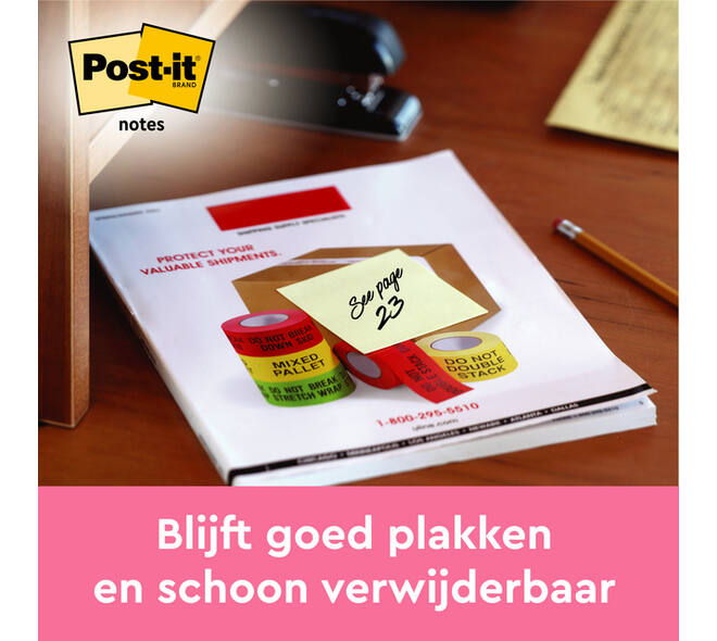 Memoblok Post-it Z-Note R330 76x76mm canary yellow 12 stuks