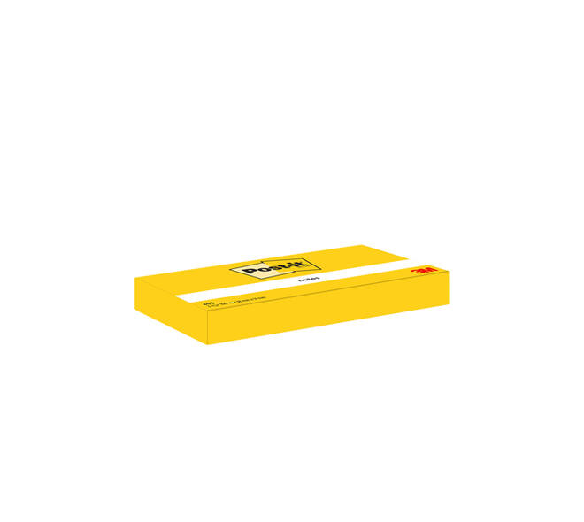 Memoblok Post-it 653 38x51mm geel 3 stuks