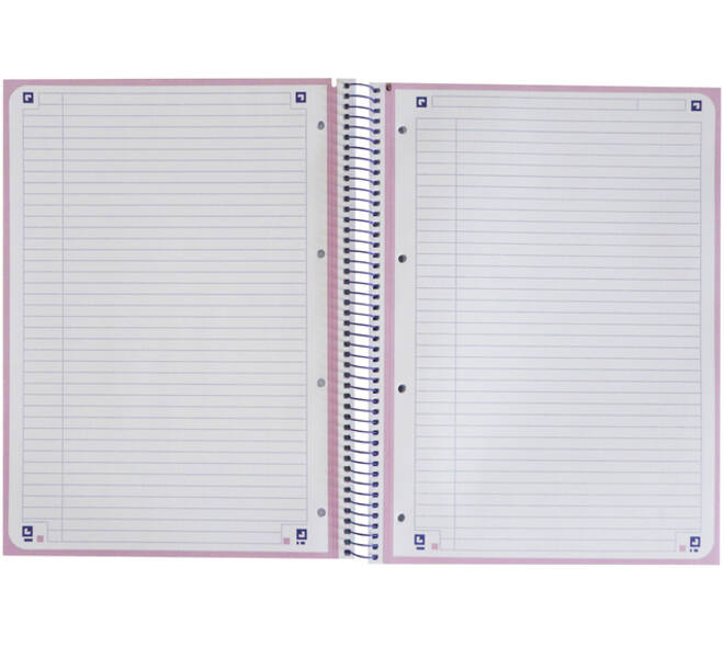 Notitieboek Oxford Touch Europeanbook A4+ 4-gaats lijn 160 pagina's pastel paars