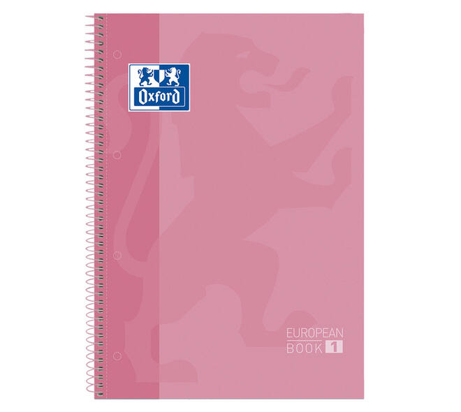 Notitieboek Oxford Classic Europeanbook A4+ 4-gaats lijn 160 pagina's roze