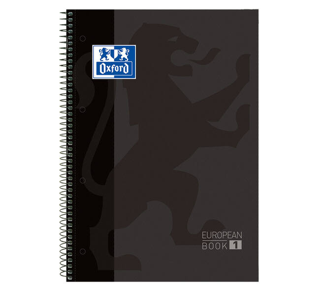 Notitieboek Oxford Classic Europeanbook A4+ 4-gaats ruit 160 pagina's zwart