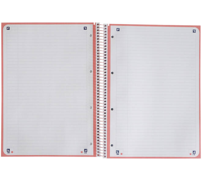 Notitieboek Oxford Touch Europeanbook A4+ 4-gaats lijn 160 pagina's pastel roze