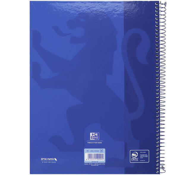 Notitieboek Oxford Classic Europeanbook A4+ 4-gaats lijn 160 pagina's donkerblauw