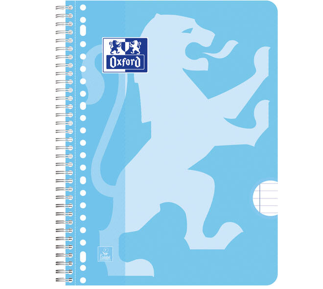 Collegeblok Oxford School A4+ lijn 23-gaats 160 pagina's 80gr pastel assorti 3 stuks