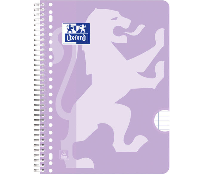 Collegeblok Oxford School A4+ lijn 23-gaats 160 pagina's 80gr pastel assorti 3 stuks