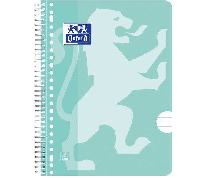 Collegeblok Oxford School A4+ lijn 23-gaats 160 pagina's 80gr pastel assorti 3 stuks