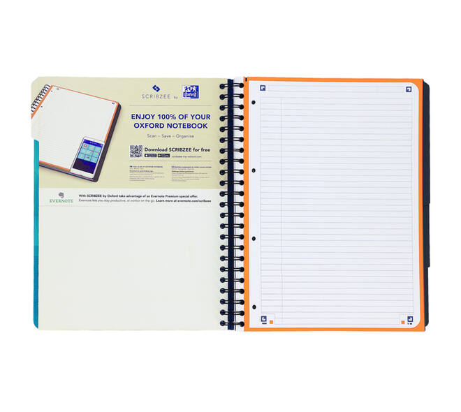 Projectboek Oxford School A4+ lijn 4-gaats 240 pagina's 80gr aqua