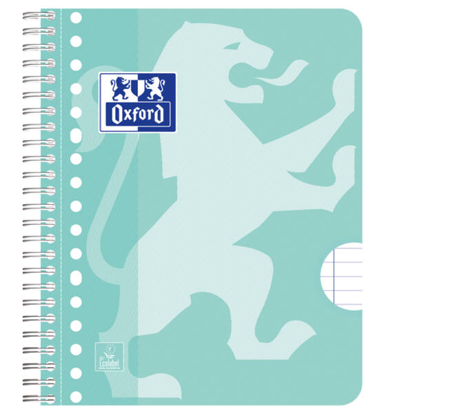 Collegeblok Oxford School A5+ lijn 17-gaats 160 pagina's 80gr pastel assorti 3 stuks