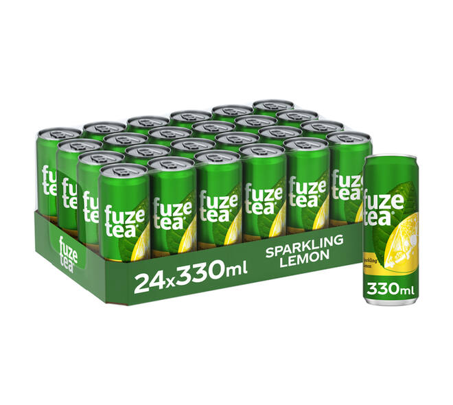 Frisdrank Fuze Tea Black Tea sparkling lemon blik 330ml
