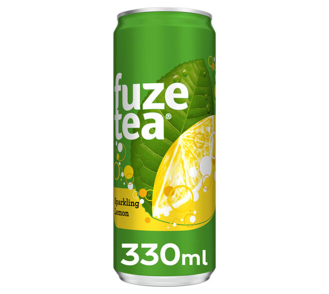 Frisdrank Fuze Tea Black Tea sparkling lemon blik 330ml