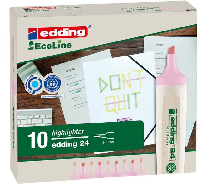 Markeerstift edding 24 EcoLine pastel roze