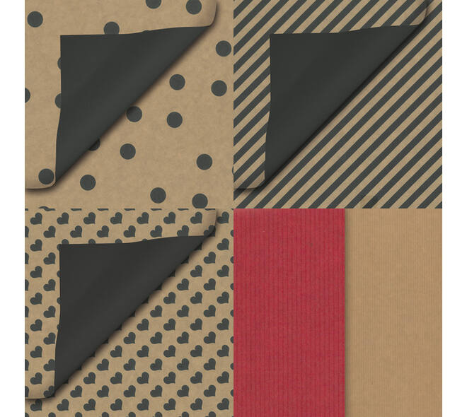 Cadeauzak Special Wrap 12x19cm kraft zwart en wit assorti à 1000 stuks