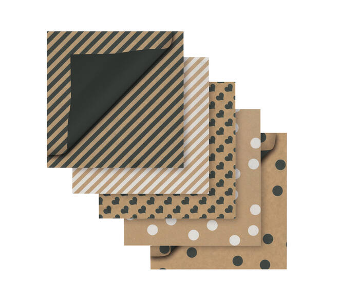Cadeauzak Special Wrap 12x19cm kraft zwart en wit assorti à 1000 stuks