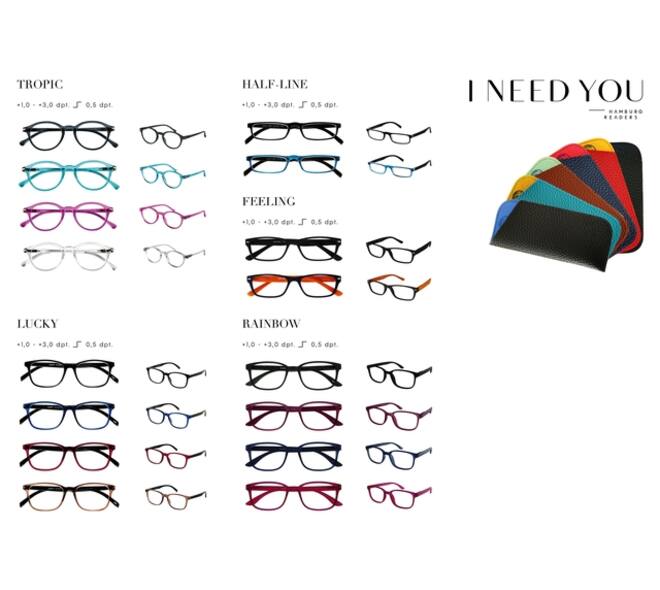 Leesbril I Need You Tropic/Lucky/Half-line/Feeling/Rainbow ass 80st
