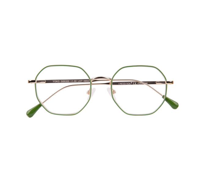 Leesbril I Need You +1.00 dpt Yoko groen-goud