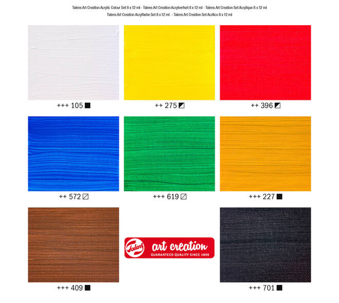 Acrylverf Talens Art Creation assorti 8 tubes à 12ml