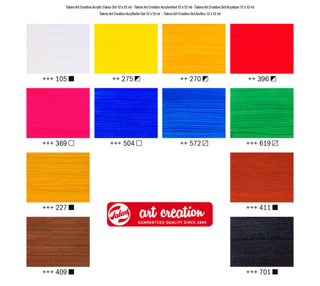 Acrylverf Talens Art Creation assorti 12 tubes à 12ml