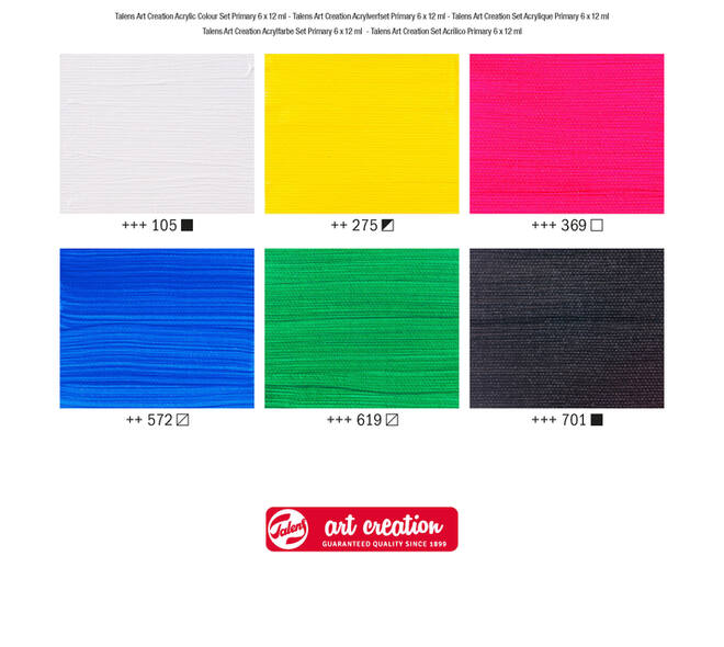Acrylverf Talens Art Creation Primary assorti 6 tubes à 12ml