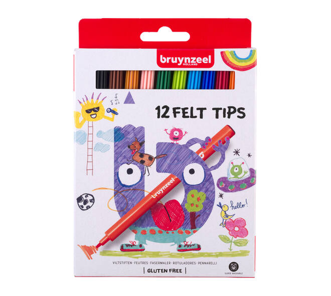 Viltstift Bruynzeel Kids assorti 12 stuks