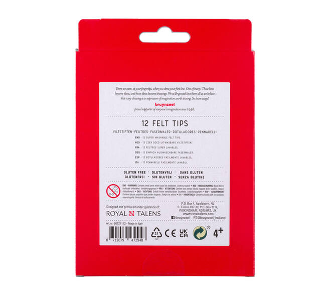 Viltstift Bruynzeel Kids assorti 12 stuks
