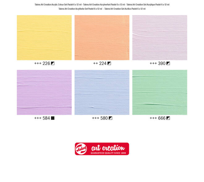 Acrylverf Talens Art Creation pastel assorti 6 tubes à 12ml