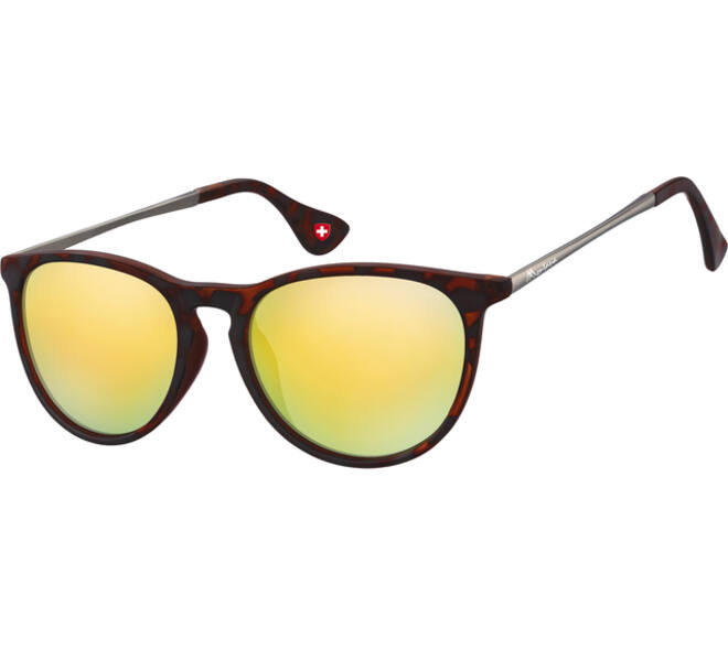 Zonnebril Montana met Revo goud glas en metalen pootje mat turtle