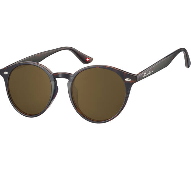 Zonnebril Montana met bruin rond glas turtle
