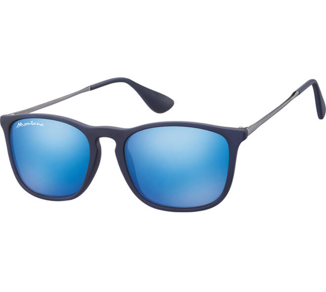Zonnebril Montana met Revo blauw glas en metalen pootje blauw