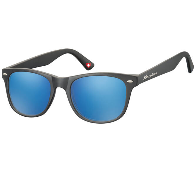 Zonnebril Montana met Revo blauw glas zwart