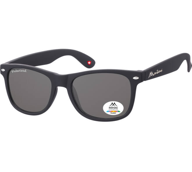 Zonnebril Montana met smoke gepolariseerd glas zwart