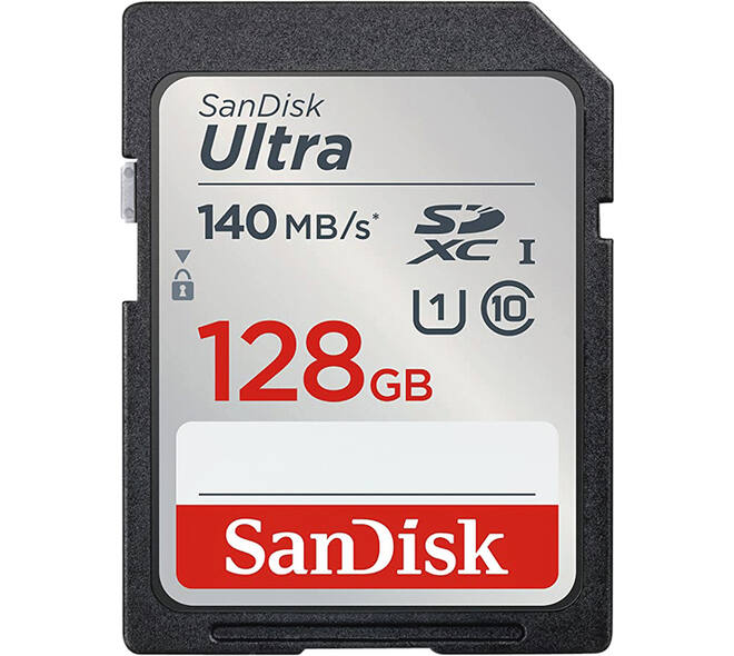 Geheugenkaart Sandisk SDXC Ultra 128GB (140mb/s C10 UHS-I)