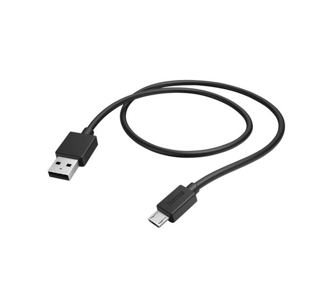 Kabel Hama USB-A - micro-USB 2.0 1 meter zwart