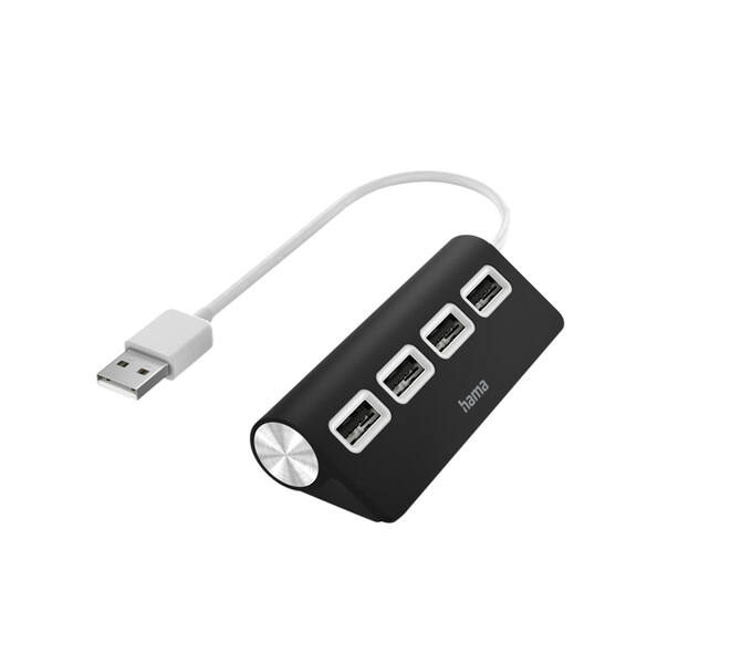 Hub Hama 4-poorts USB 2.0 zwart