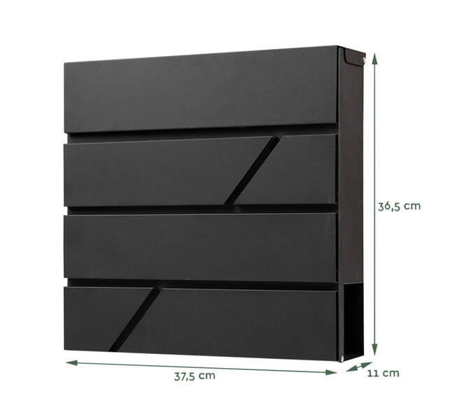 Brievenbus BRASQ PB200 Deluxe wand zwart