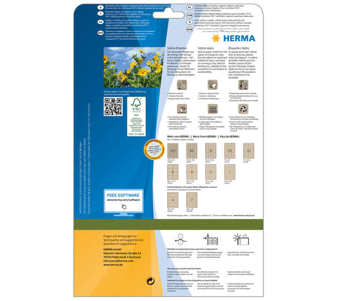 Etiket HERMA 10755 99.1x67.7mm silphie bruin 160 stuks
