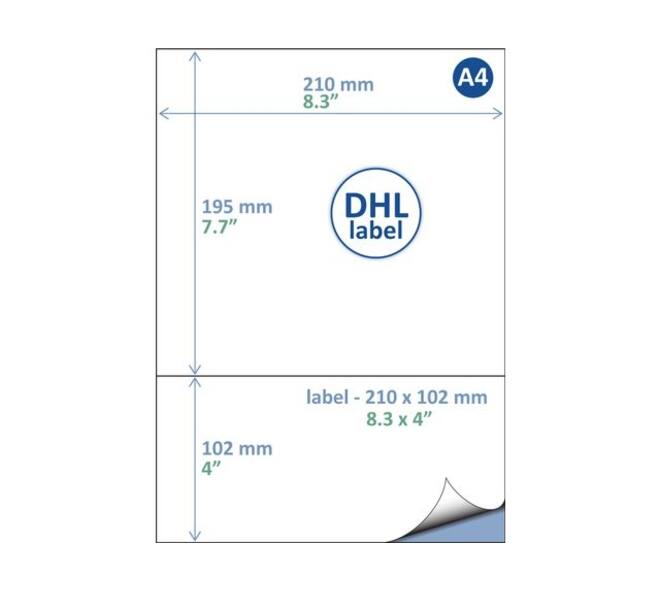 Retourlabel DHL IEZZY A4 1.000 vel 210x102mm 1000 labels