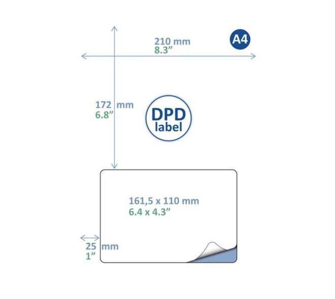 Retourlabel DPD IEZZY A4 1.000 vel 161,5x100mm 1000 labels