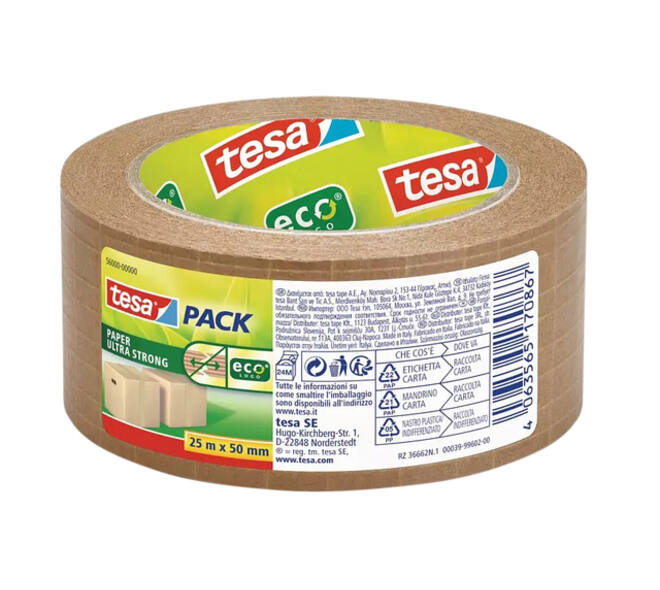 Verpakkingstape Tesa 56000 Eco papier ultra strong 50mmx25m