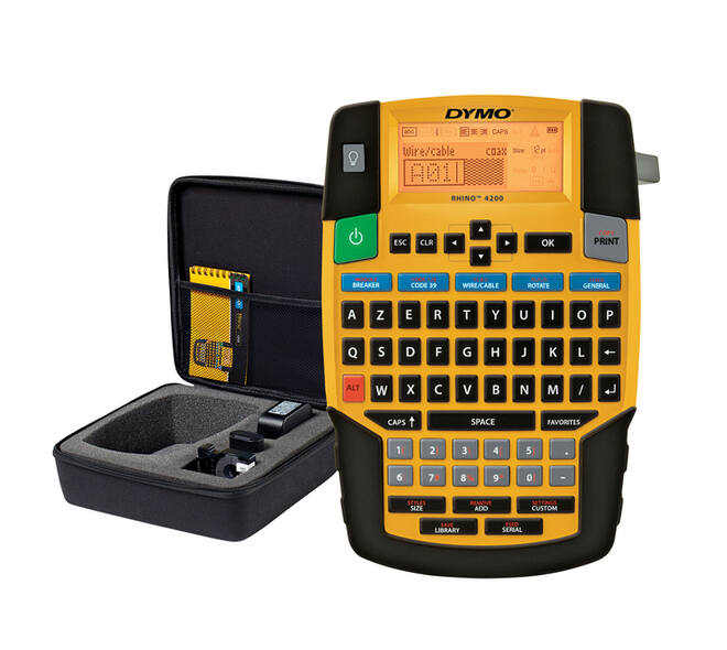 Labelprinter Dymo Rhino 4200 industrieel azerty 19mm geel in koffer