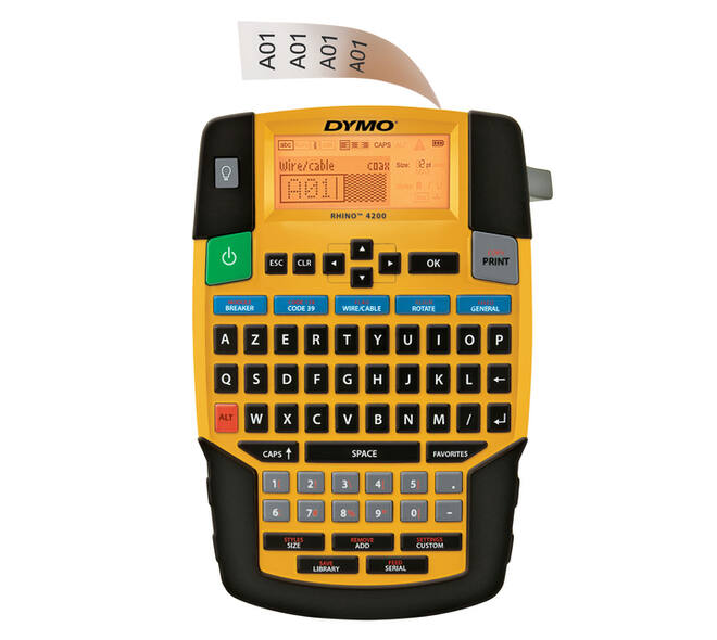Labelprinter Dymo Rhino 4200 industrieel azerty 19mm geel in koffer