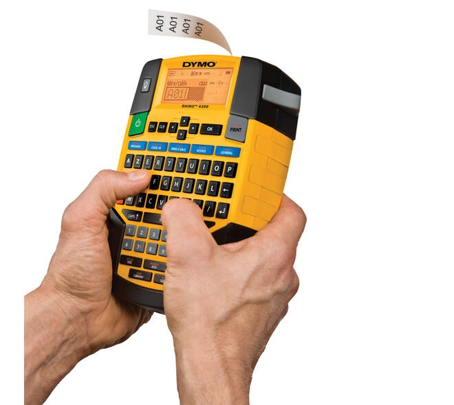 Labelprinter Dymo Rhino 4200 industrieel azerty 19mm geel in koffer