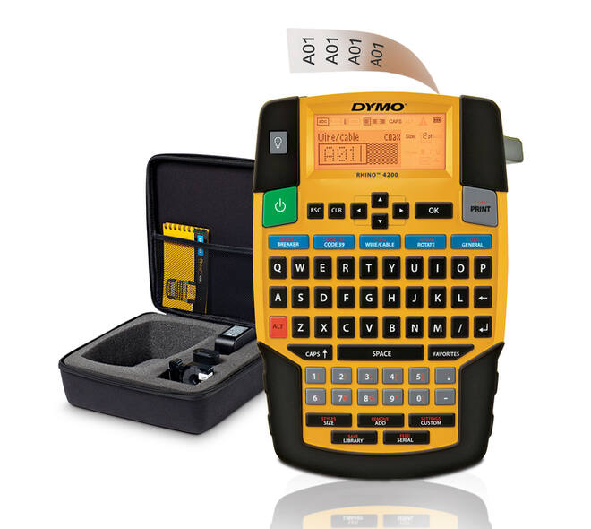 Labelprinter Dymo Rhino 4200 industrieel qwerty 19mm geel in koffer