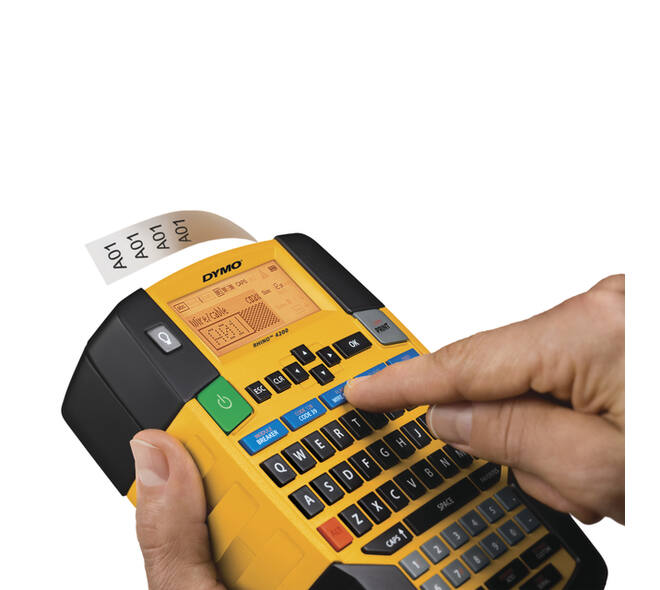 Labelprinter Dymo Rhino 4200 industrieel qwerty 19mm geel in koffer
